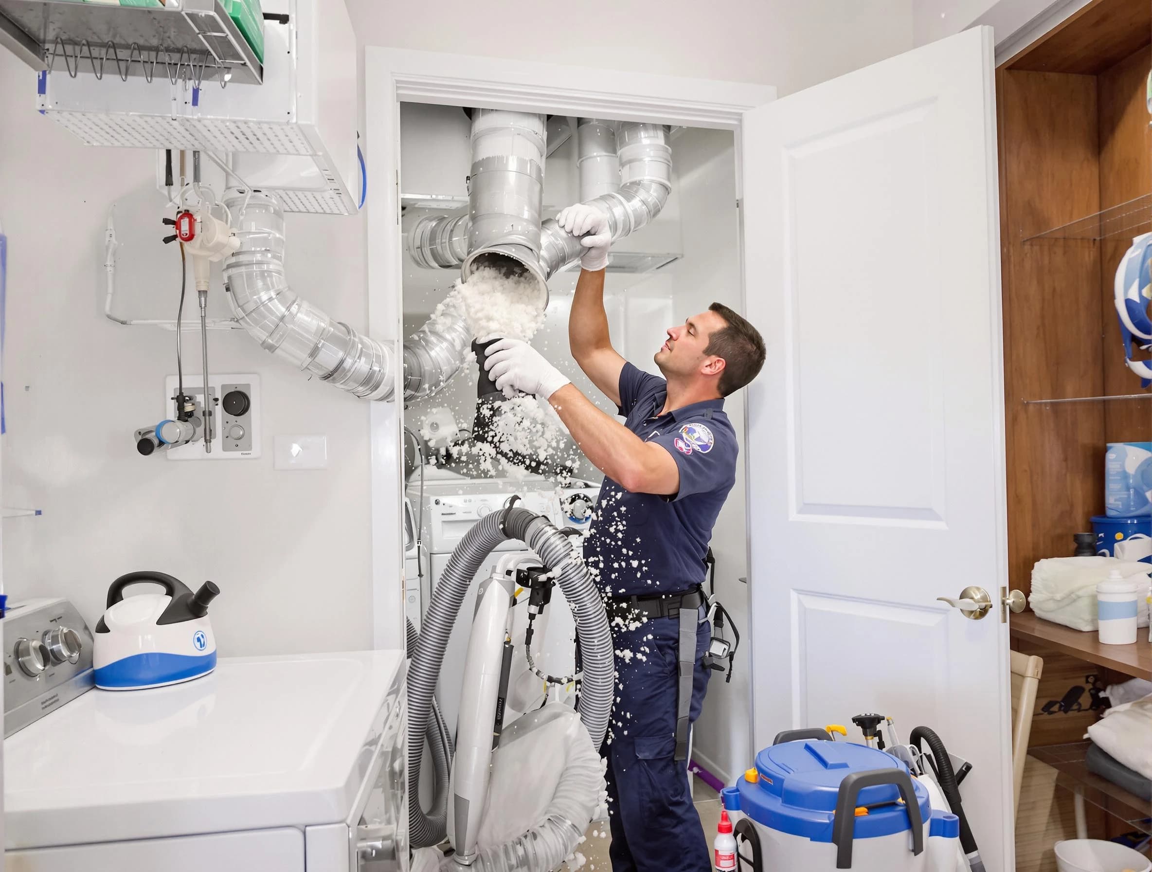 Watertown Town Dryer Vent Cleaning technician delivering thorough residential dryer vent cleaning service in Watertown Town