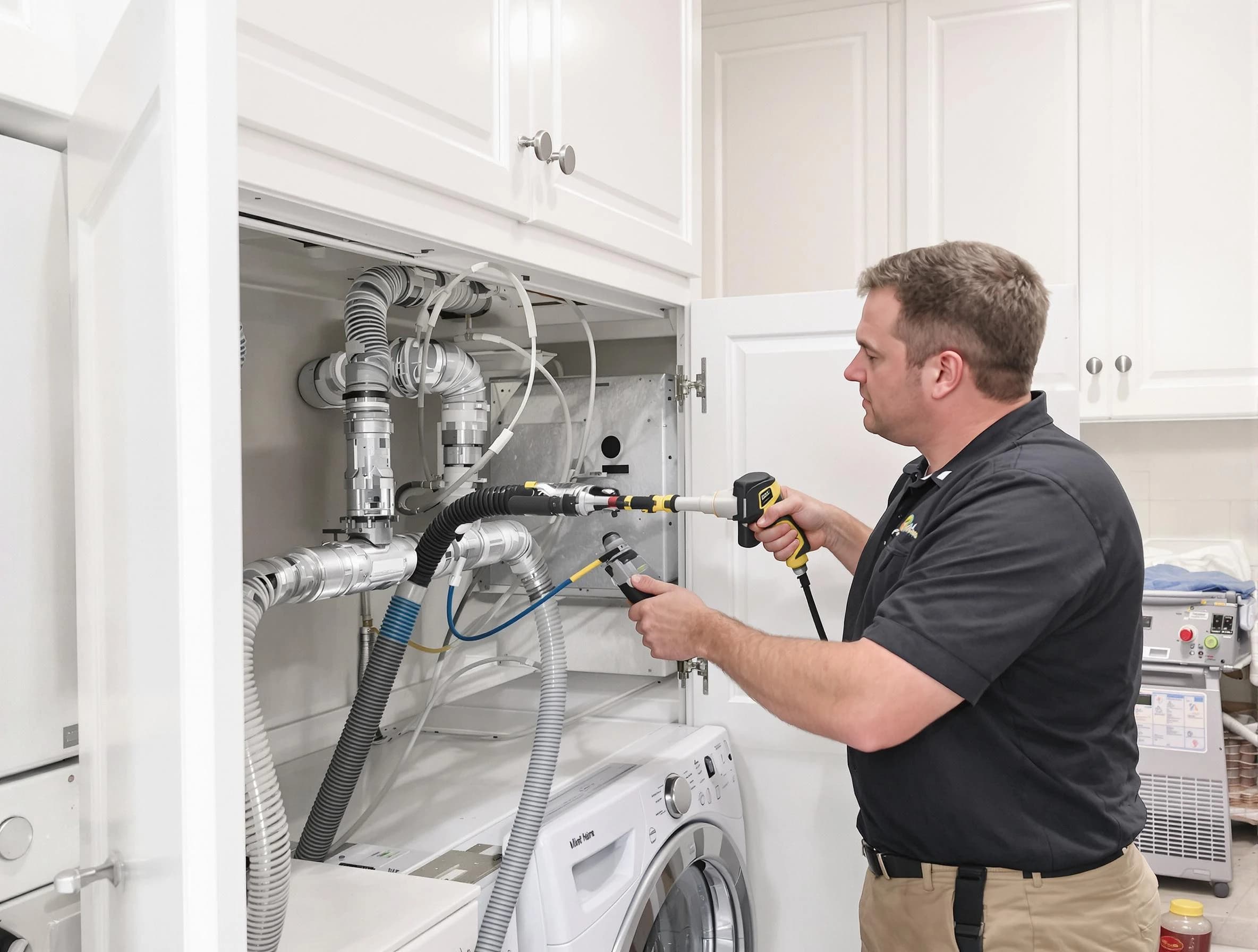 Watertown Town Dryer Vent Cleaning professional removing severe blockage from a clogged dryer vent in Watertown Town