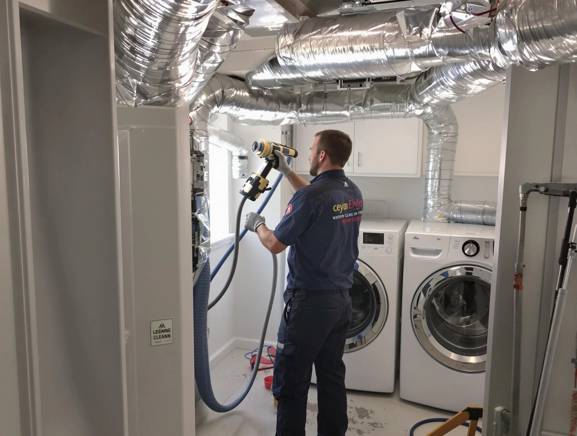Watertown Town Dryer Vent Cleaning specialist using advanced equipment for thorough duct cleaning in Watertown Town